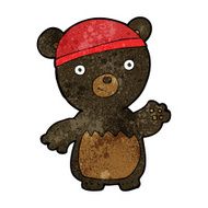 cartoon black bear wearing hat N3
