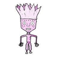 funny cartoon robot wearing crown N3