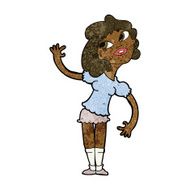 Cartoon Woman Waving N206