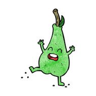 cartoon happy dancing pear N7