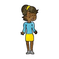 cartoon woman shrugging shoulders N297