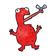 cartoon poisonous frog catching fly N5