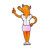 cartoon fox woman with idea N3