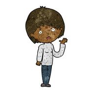 cartoon worried woman N49