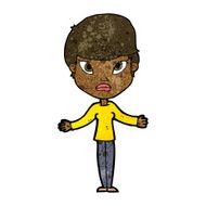 cartoon woman shrugging shoulders N299