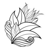 Vector Monochrome Floral Background N22