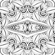 Vector Seamless Abstract Black and White Tribal Pattern N69