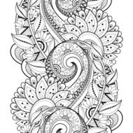 Vector Seamless Monochrome Floral Pattern N215