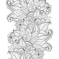 Vector Seamless Monochrome Floral Pattern N216