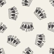 crown doodle seamless pattern background N12