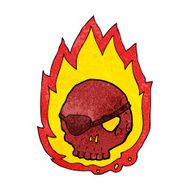 cartoon burning skull N9