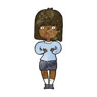cartoon shocked woman N65