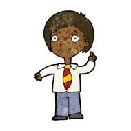 cartoon school boy answering question N30