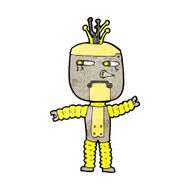 cartoon waving robot N13