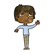 cartoton unhapy boy waving N10