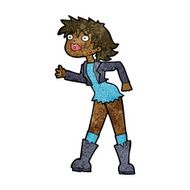 cartoon girl in leather jacket N7
