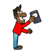 cartoon man with book N6