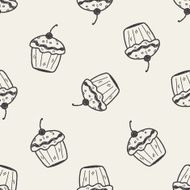 doodle cake seamless pattern background N41