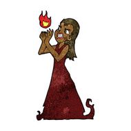cartoon witch woman casting spell N7