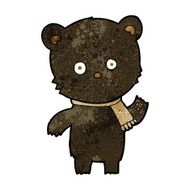cartoon waving black bear N26