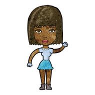 cartoon waving woman N83