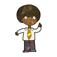 cartoon school boy answering question N31