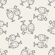 doodle Cheers seamless pattern background N5