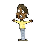 cartoon frightened man N70
