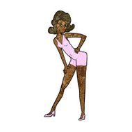 cartoon model woman posing N6