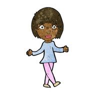 cartoon surprised woman N147