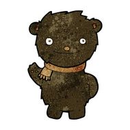 cartoon cute black bear N32
