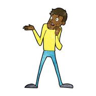 cartoon nervous man N101