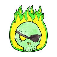 cartoon skull with eye patch N6