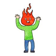 Cartoon Man With Head On Fire N5
