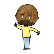 cartoon bald man with idea N15