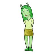 cartoon alien woman N38