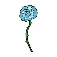 blue flower tattoo cartoon N3