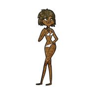 cartoon woman in bikini N34