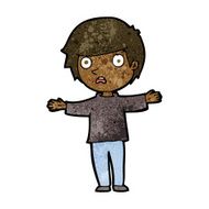 cartoon worried boy N21