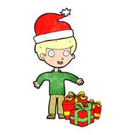 cartoon boy with present N12