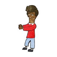 cartoon bored man showing the way N7