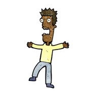 cartoon terrified man N172