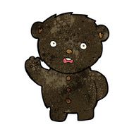 cartoon unhappy black teddy bear N3