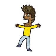 cartoon terrified man N173