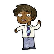 cartoon school boy with idea N22