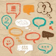 Hand-drawn speech bubbles set N2