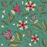 Flowers doodle seamless pattern 4 Vector illustration