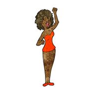 cartoon dancing woman N36