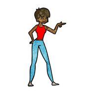 cartoon woman pointing N134