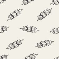 Doodle Kebab seamless pattern background N3